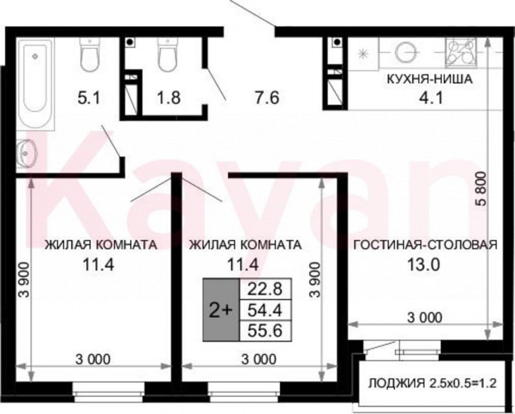 3-комн квартира в новом доме ул им. лётчика Позднякова