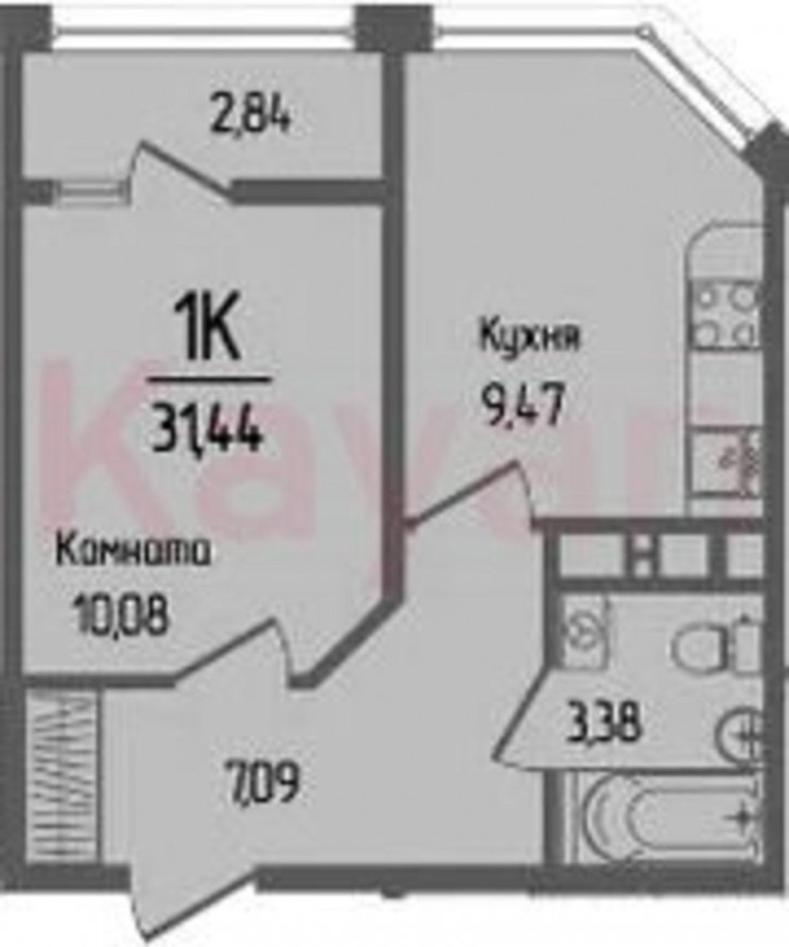 1-комн квартира в новом доме аул Новая Адыгея, Береговая улица