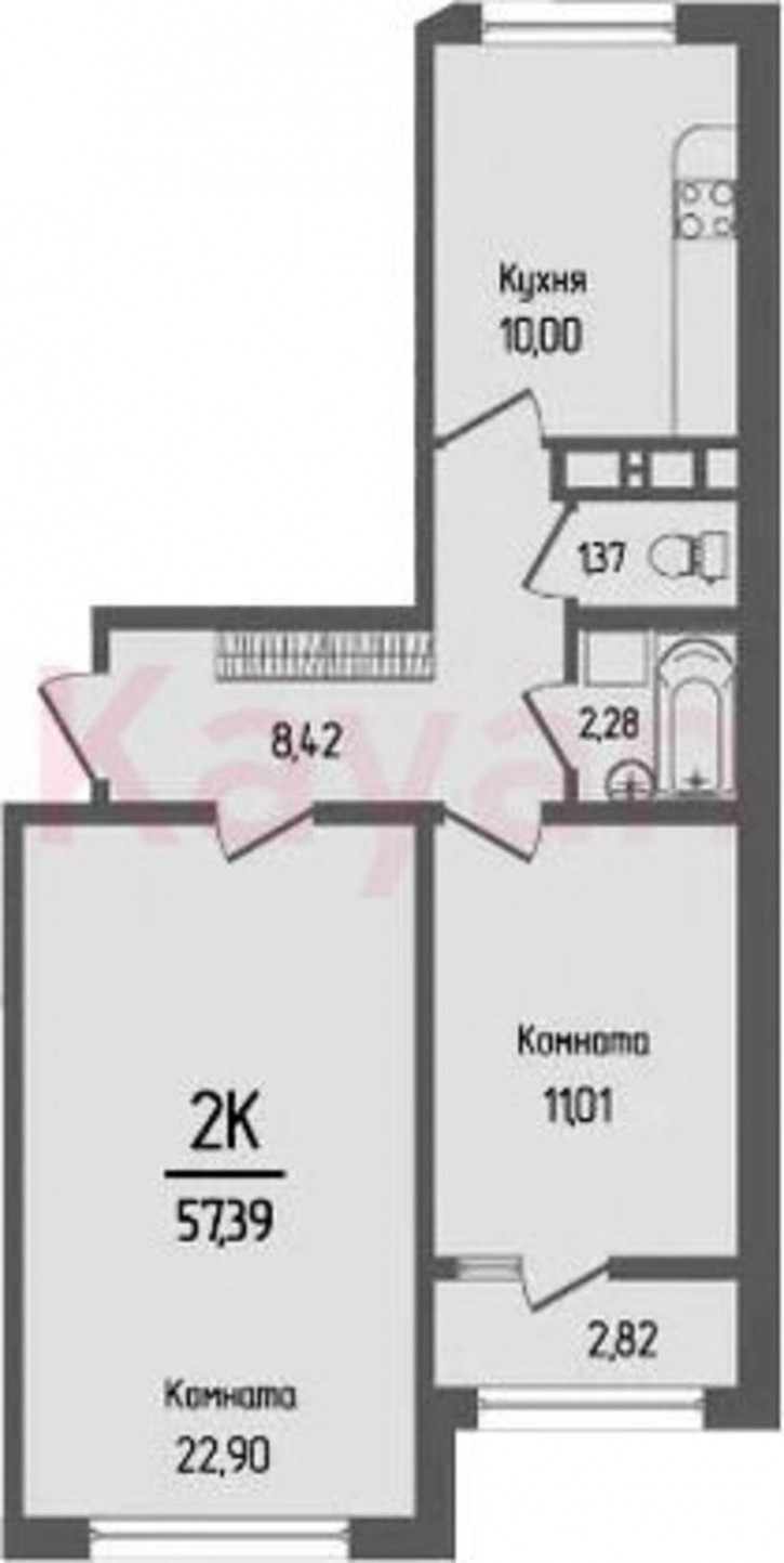 2-комн квартира в новом доме аул Новая Адыгея, Береговая улица