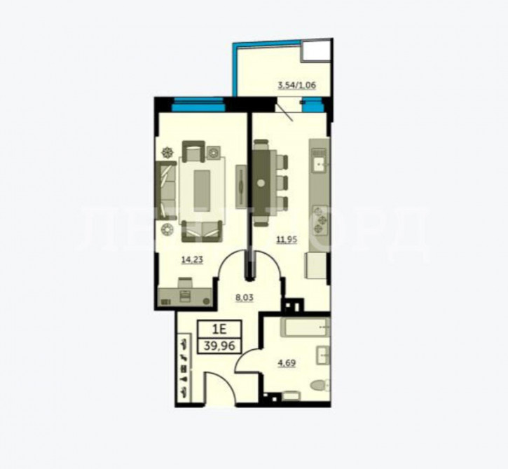 1-комн квартира улица 23-я Линия, 54с8