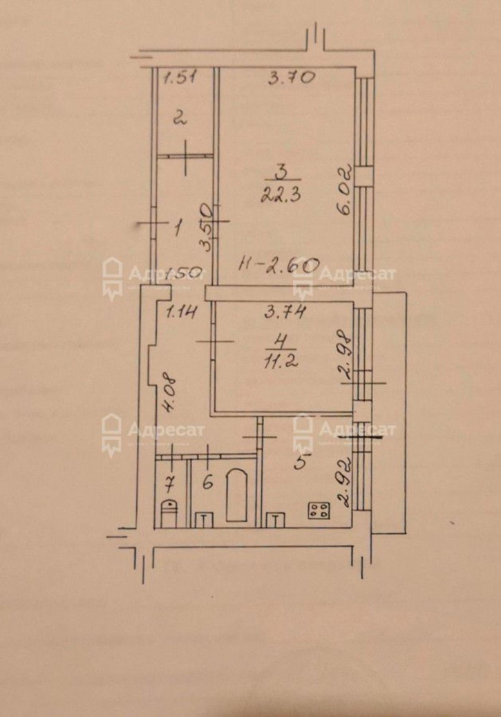 2-комн квартира ул. Краснознаменская,  д.8