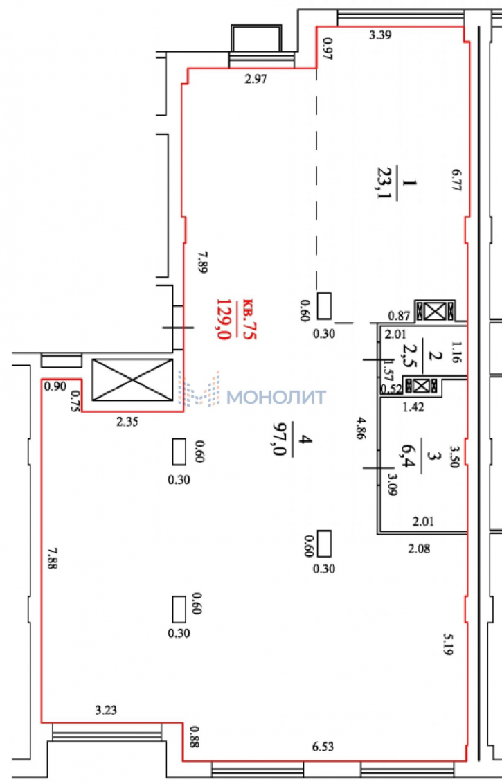 3-комн квартира Белинского ул, 66