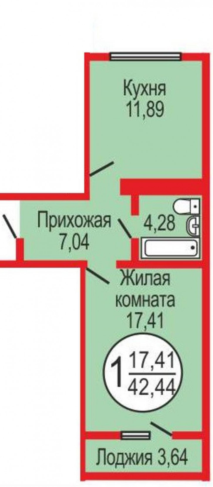 1-комн квартира Уральская улица, 2/20