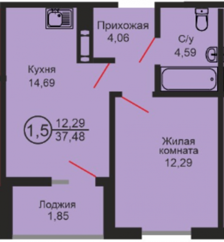1-комн квартира проспект Победы, 157/6