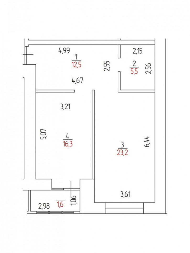 1-комн квартира в новом доме улица Неплюева, 2