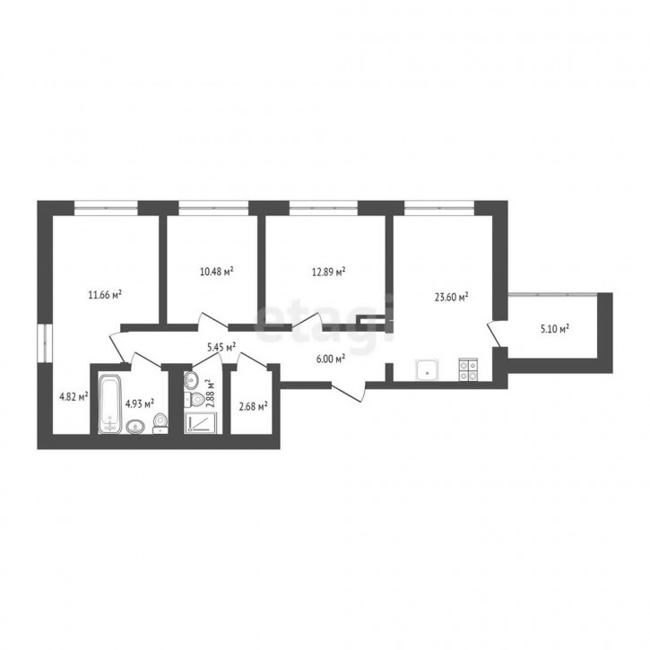 3-комн квартира Ставропольская, 95