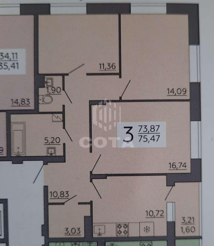 3-комн квартира Независимости улица, 78бк1