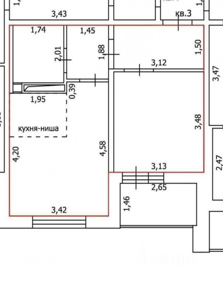 2-комн квартира улица Рокоссовского, 3
