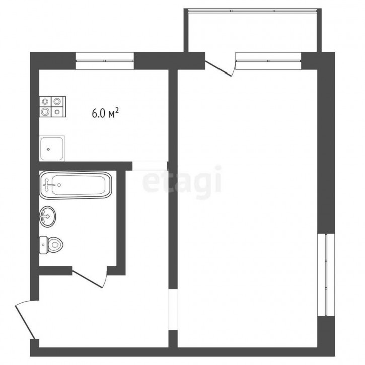 1-комн квартира Мориса Тореза, 61