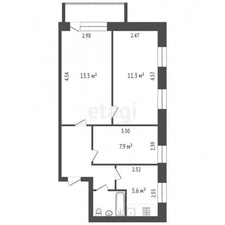 3-комн квартира Беляева, 15
