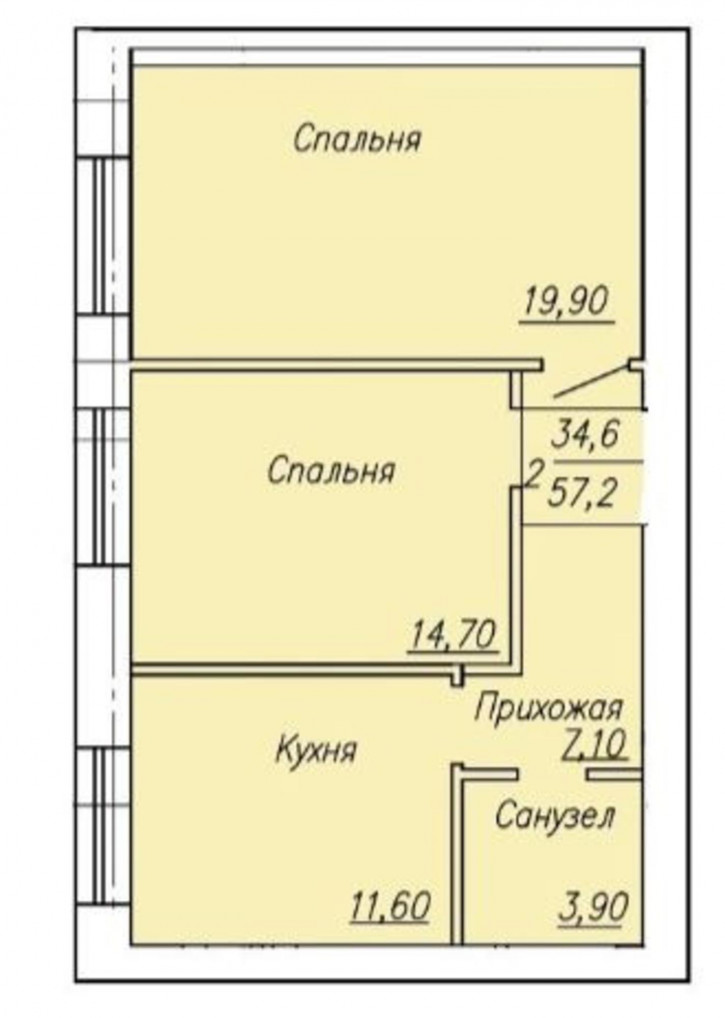 2-комн квартира в новом доме Новая улица, 50/1