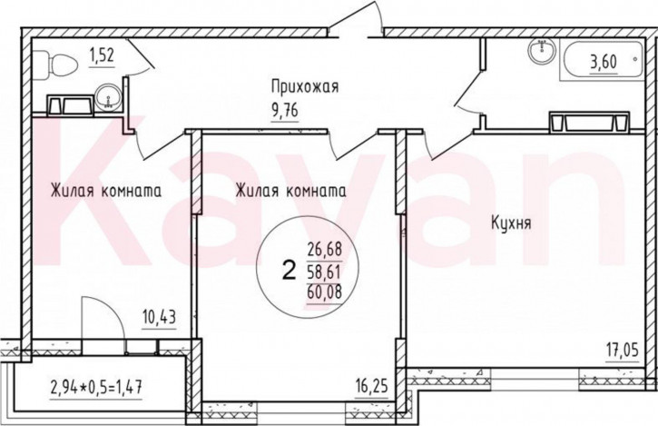 2-комн квартира в новом доме ул Богатырская