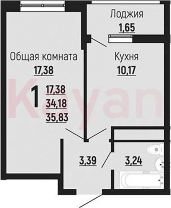 1-комн квартира в новом доме ул Заполярная