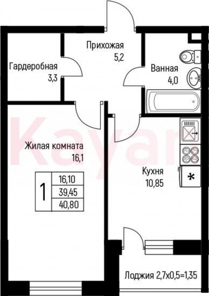 1-комн квартира в новом доме ул им. Лодыгина А.Н.