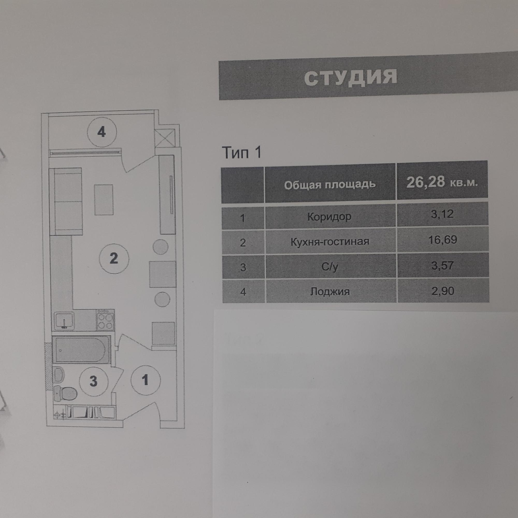 Купить студию за 4 600 000 рублей на Рождественская улица, 55к3