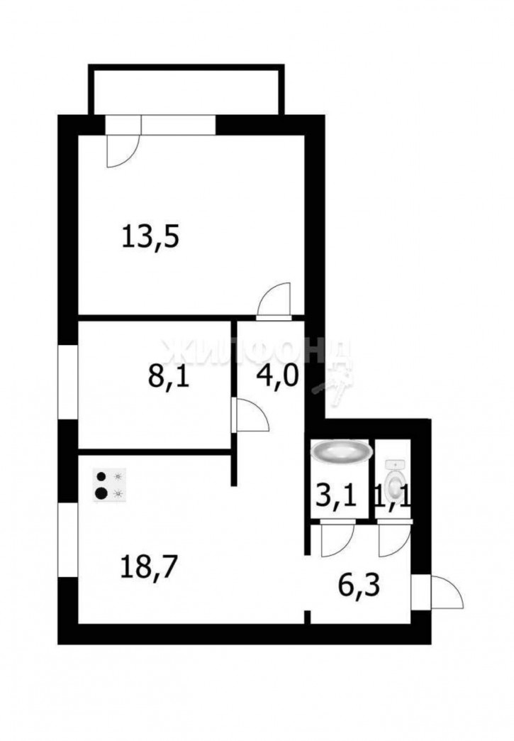 2-комн квартира Николая Сотникова улица, д.11/1