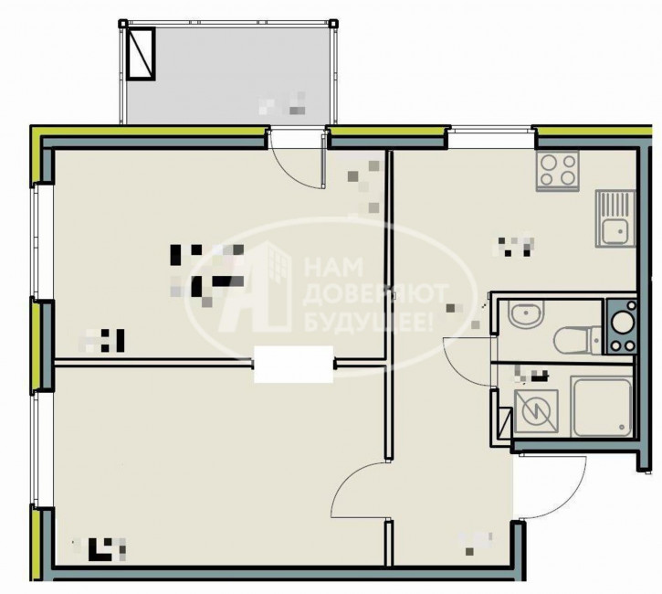 2-комн квартира улица Космонавтов, 1