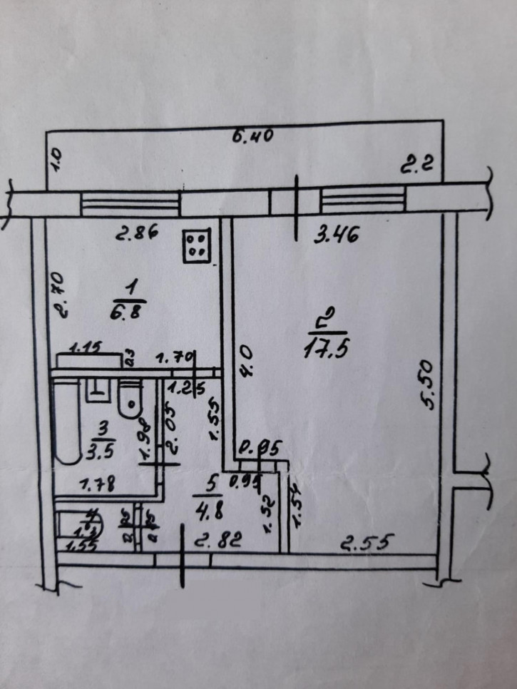 1-комн квартира 45
