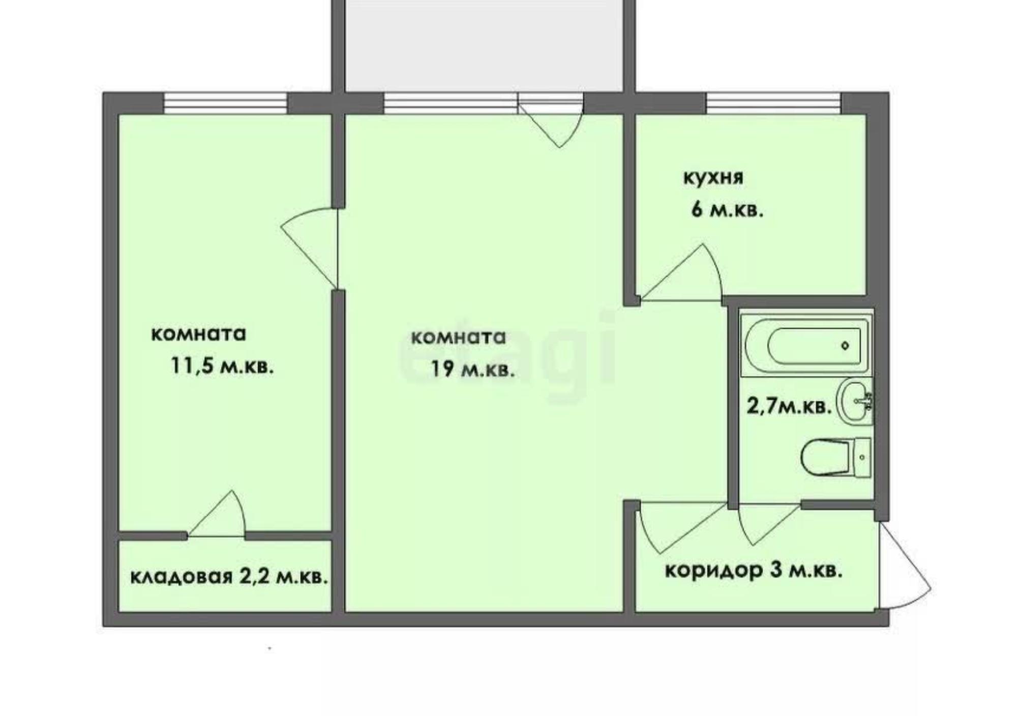 Купить квартиру за 2 450 000 рублей на улица Ульянова