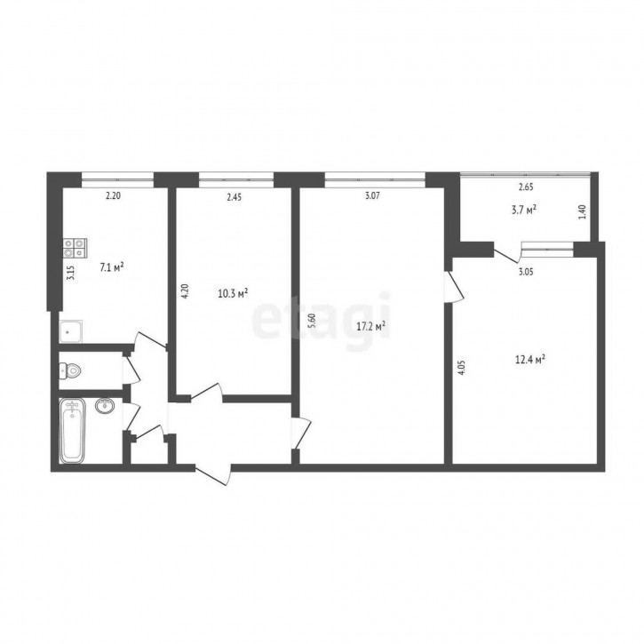 3-комн квартира Чехова, 3