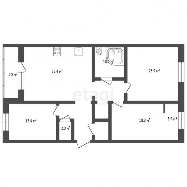 3-комн квартира Максима Горького, 90