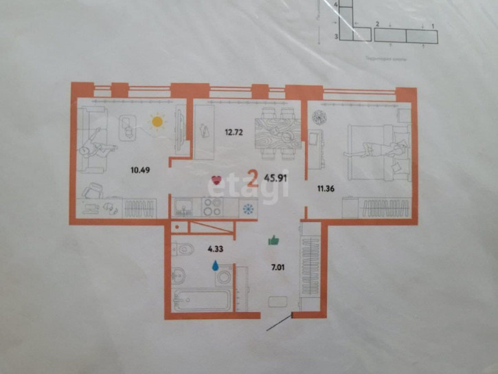 2-комн квартира Алматинская, 6
