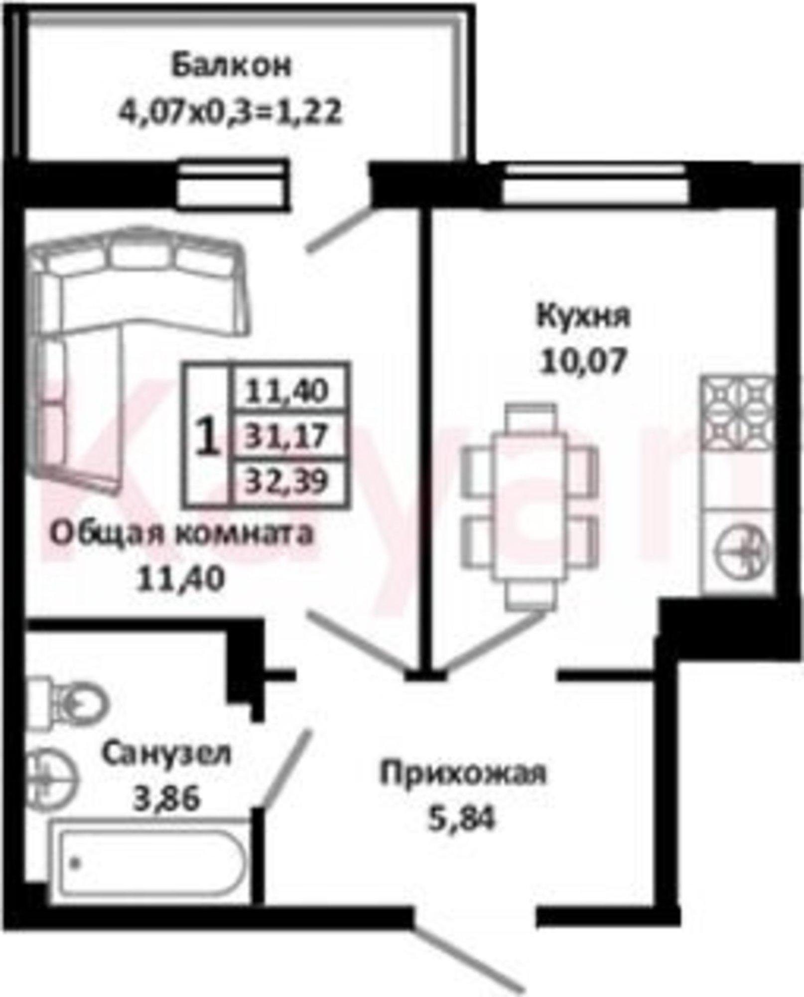 Купить квартиру за 3 206 610 рублей на Северная улица