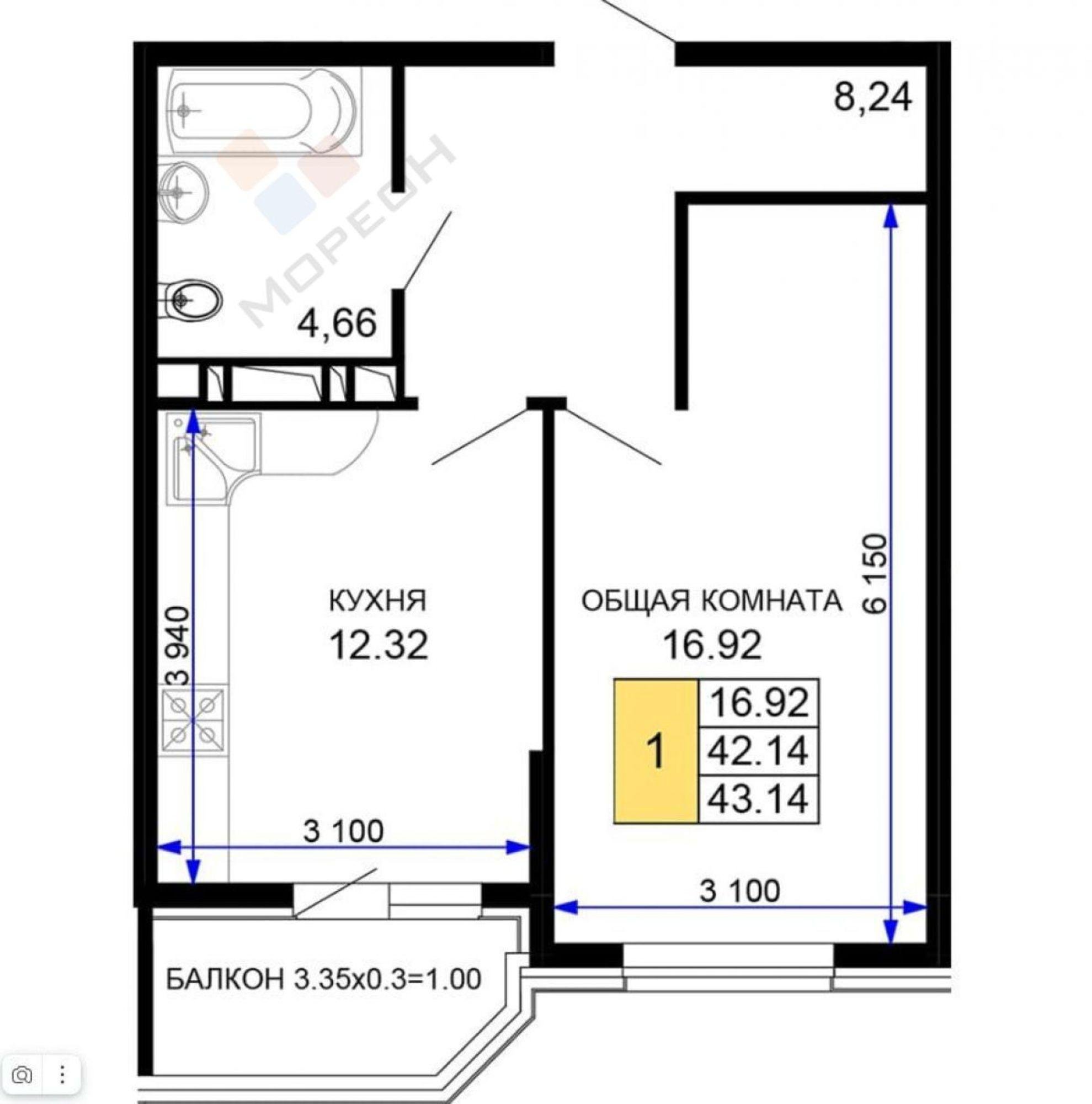 Купить квартиру за 5 100 000 рублей на Ростовское, 30/5
