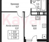 1-комн, 30.68 кв м, этаж 9/10 ул Тургеневское шоссе