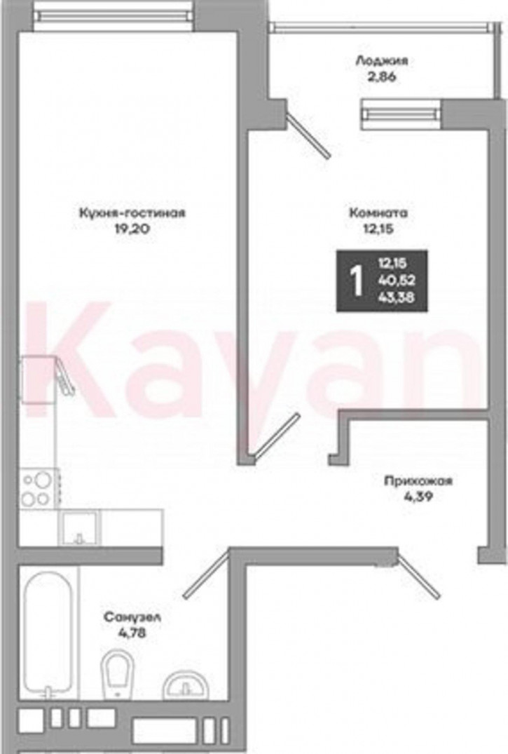 1-комн квартира в новом доме ул 4-я Целиноградская