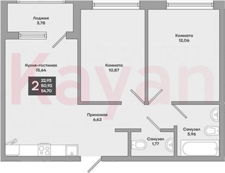 2-комн квартира в новом доме ул 4-я Целиноградская