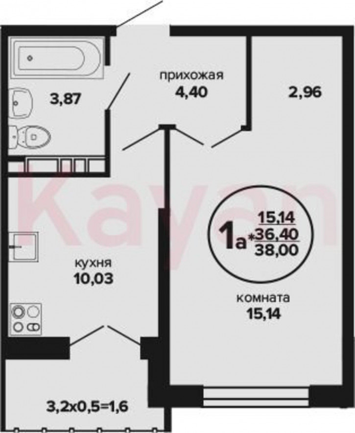 1-комн квартира в новом доме ул Российская