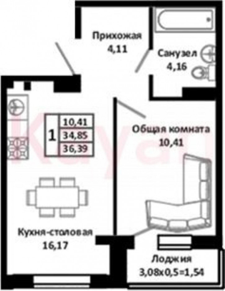 2-комн квартира в новом доме Северная улица