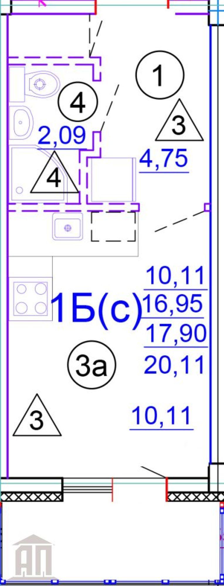 Купить квартиру за 2 447 160 рублей на Медовая ул, 9к5