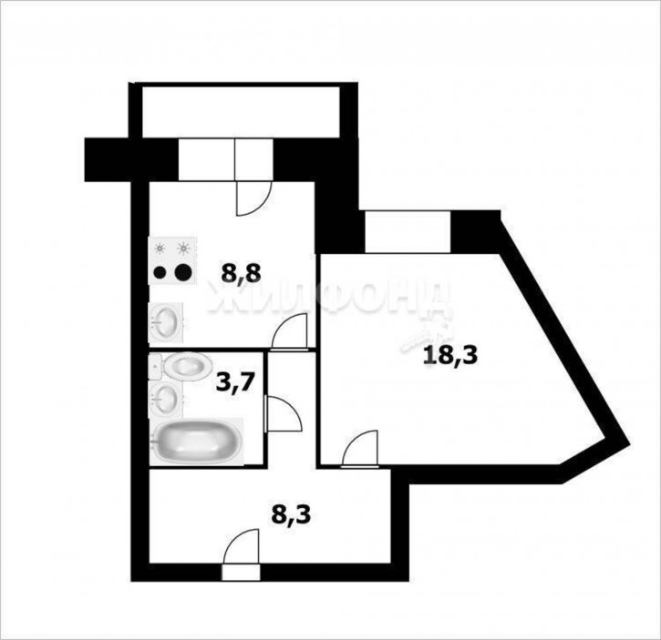 1-комн квартира Лескова, 15