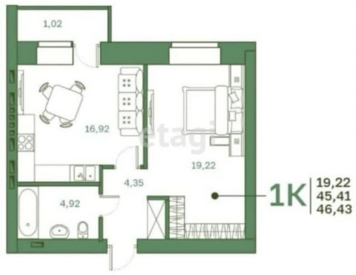 1-комн квартира Амурская, 39