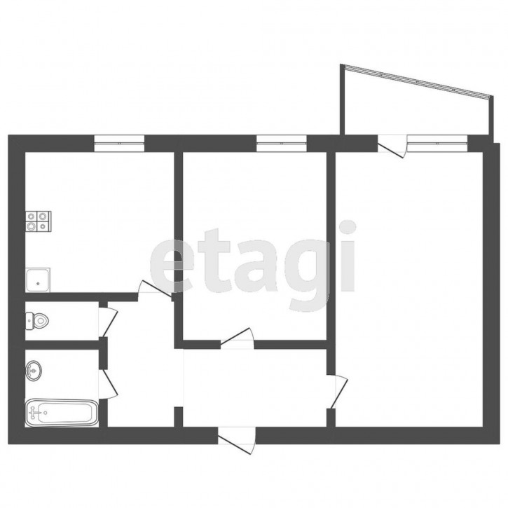2-комн квартира Солнечный пр., 4