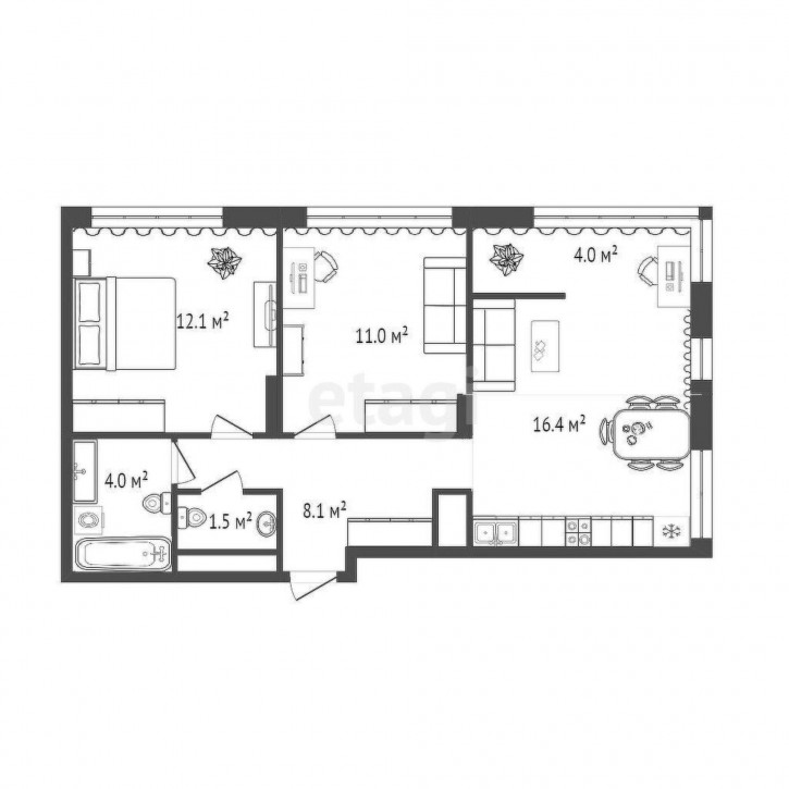 2-комн квартира Виктора Тимофеева, 10