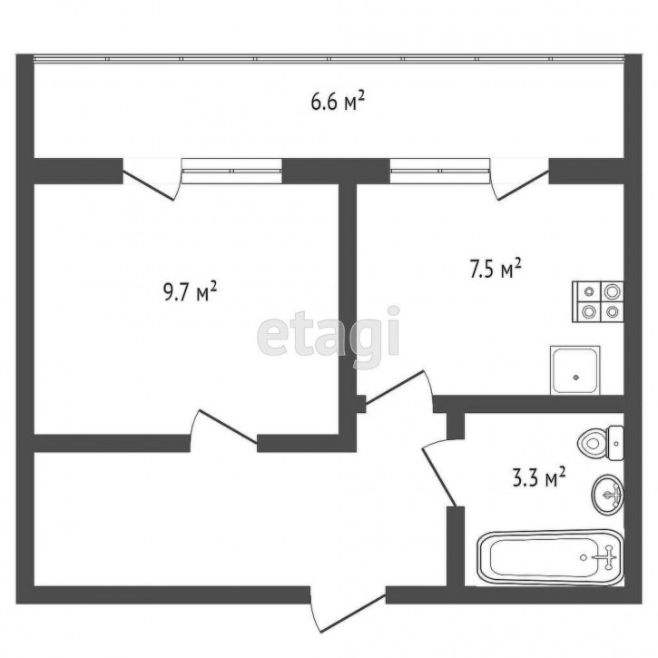 1-комн квартира Надира Сагдеева, 6
