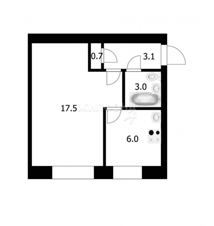 1-комн квартира Танковая улица, д.31