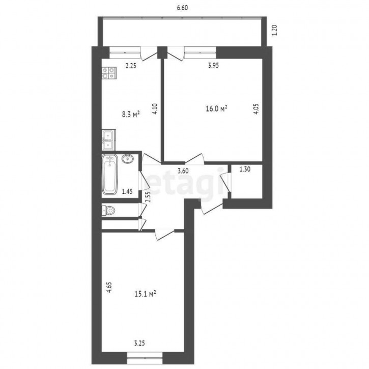 2-комн квартира , 7а