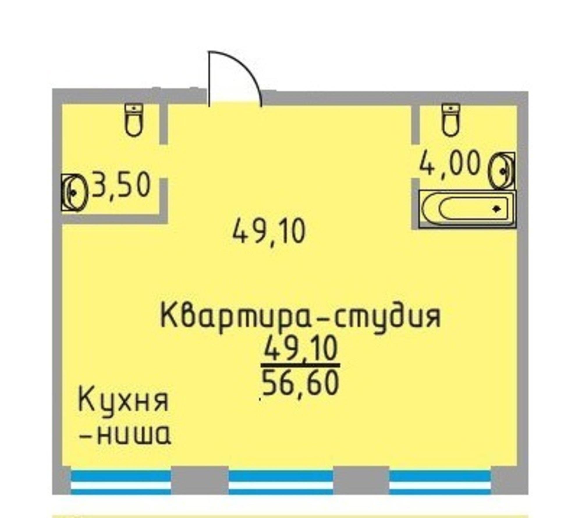 Купить студию за 9 622 000 рублей на Ново-Садовая улица, 120-122