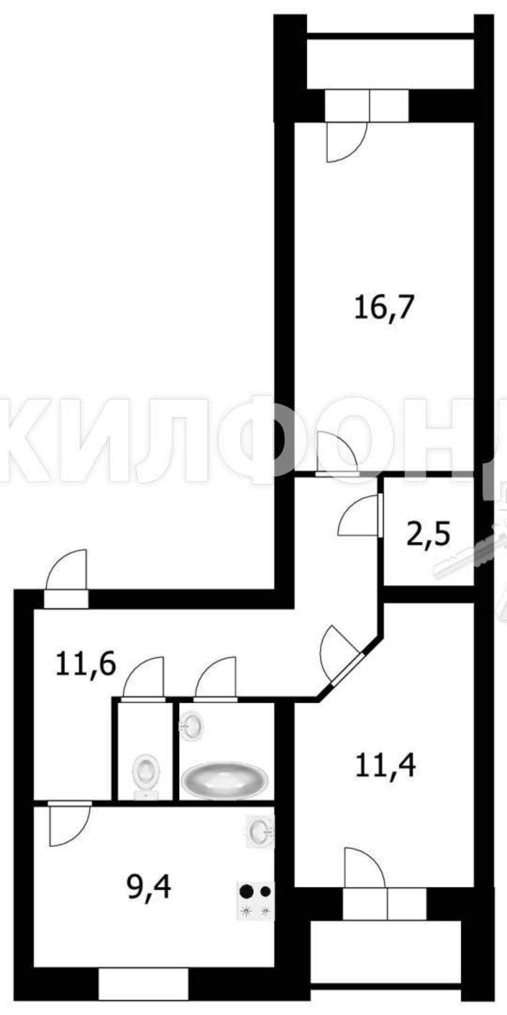 Купить квартиру за 5 650 000 рублей на Мясниковой улица, д.8/2