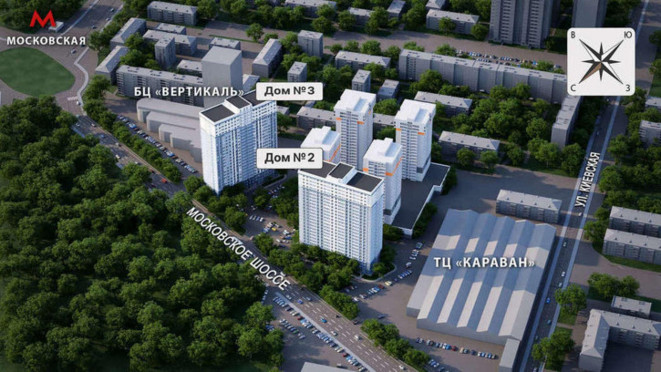 2-комн квартира в новом доме Московское шоссе