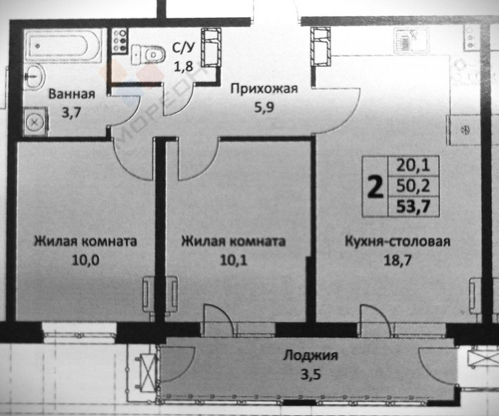 2-комн квартира Автолюбителей ул, 1Гк1