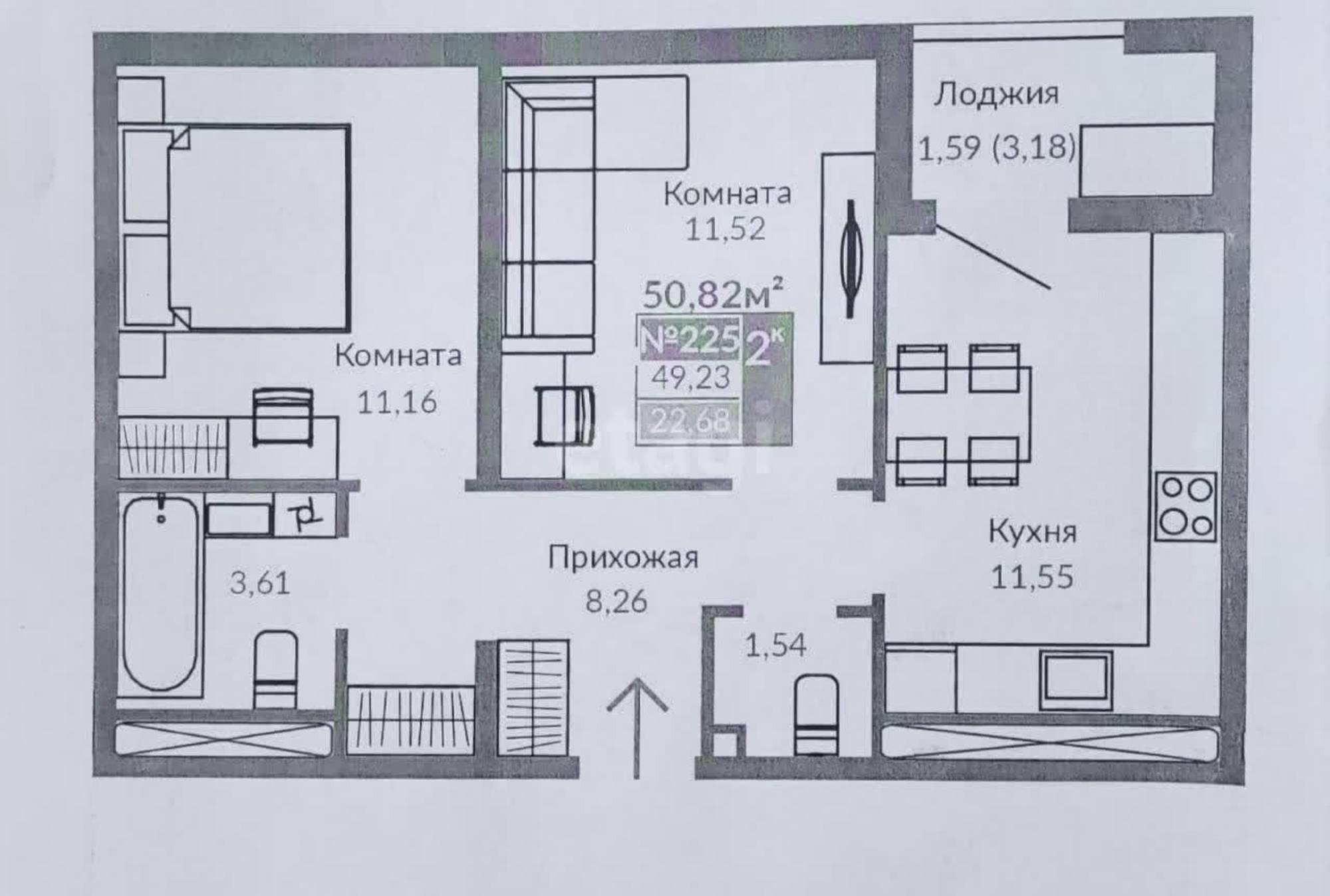 Купить квартиру за 7 500 000 рублей на Никанорова
