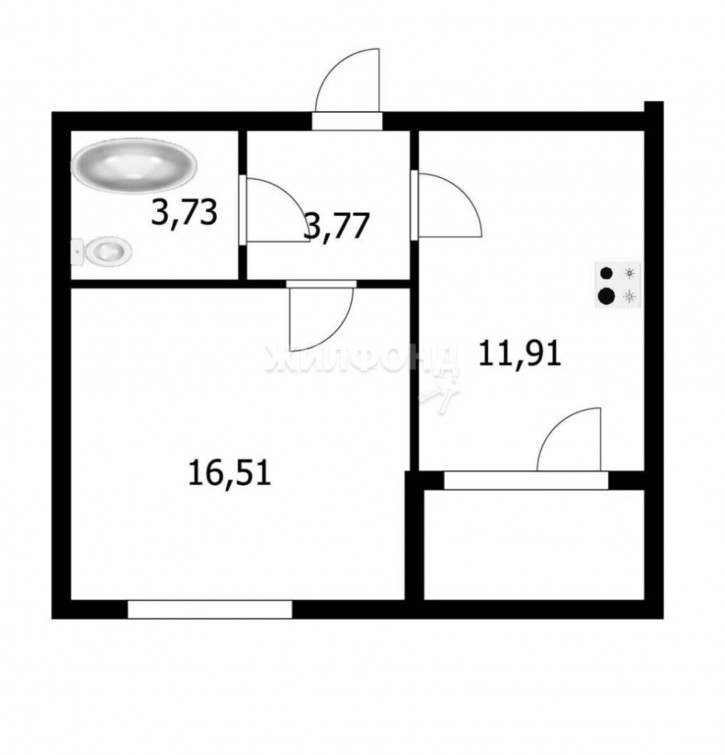 1-комн квартира Фламинго, 16 1-комн квартира Фламинго, 16