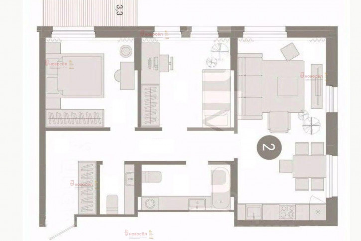 2-комн квартира Пехотинцев 2/г
