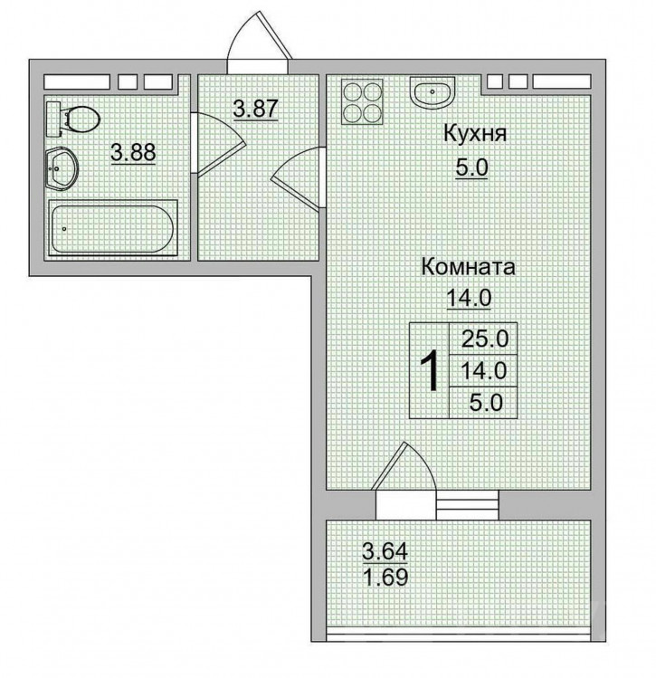1-комн квартира Суворовский 1-комн квартира Суворовский