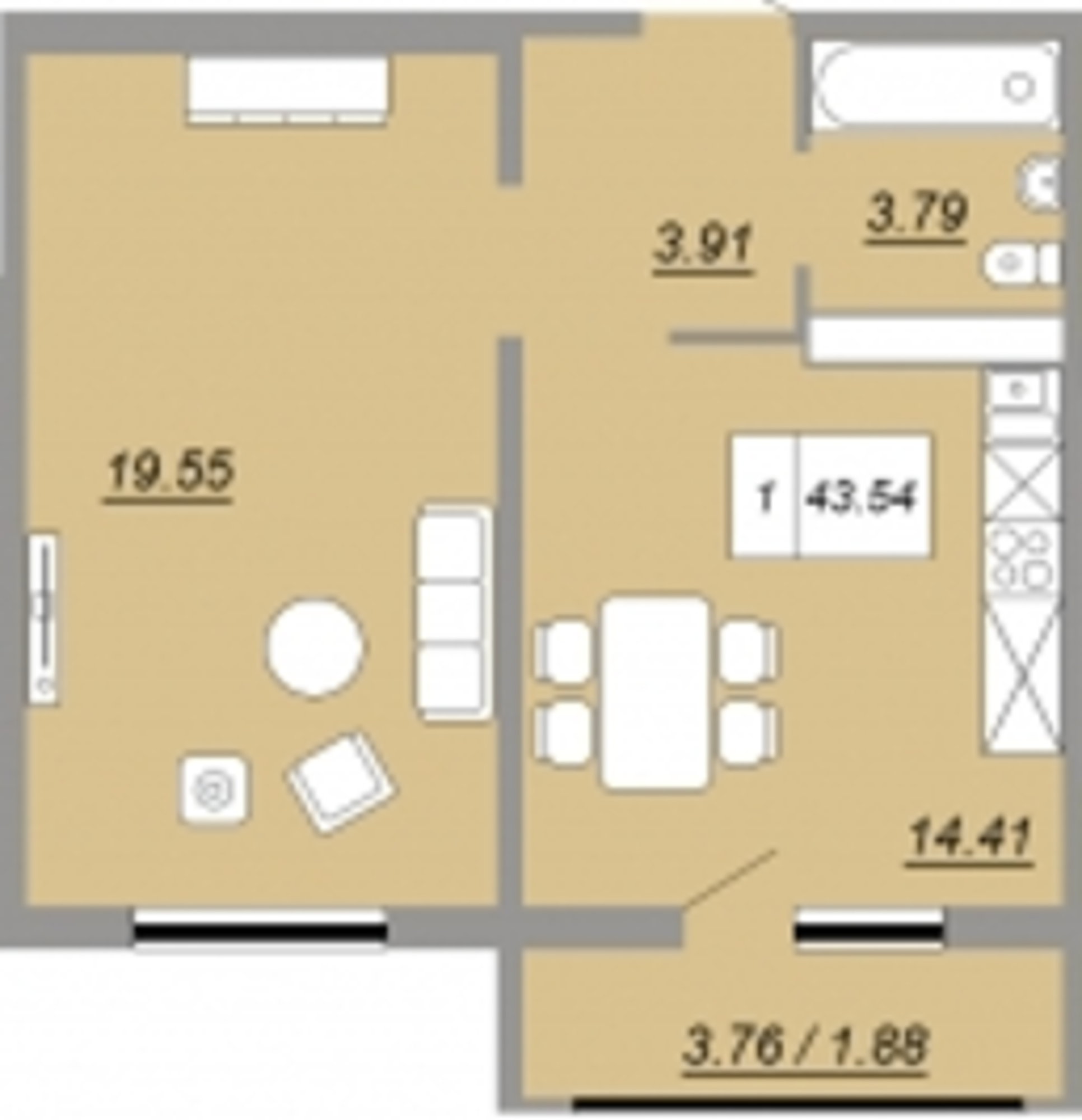 Купить квартиру за 4 094 480 рублей на улица Юркина, 8